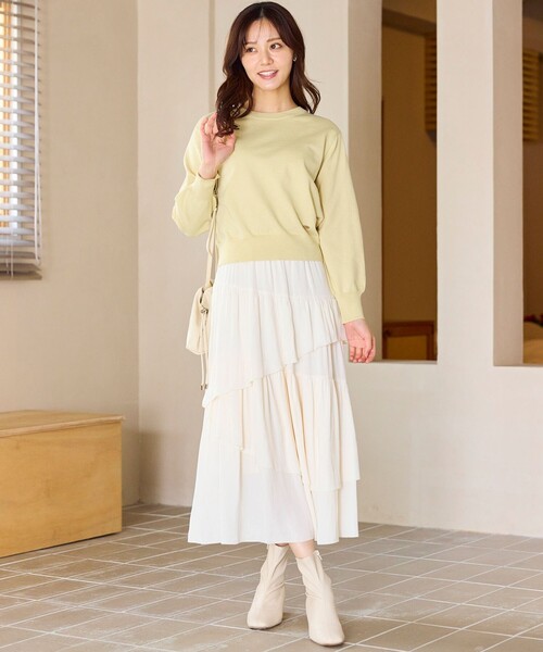 Feroux（フェルゥ） スカート アシンメトリーティアード スカート