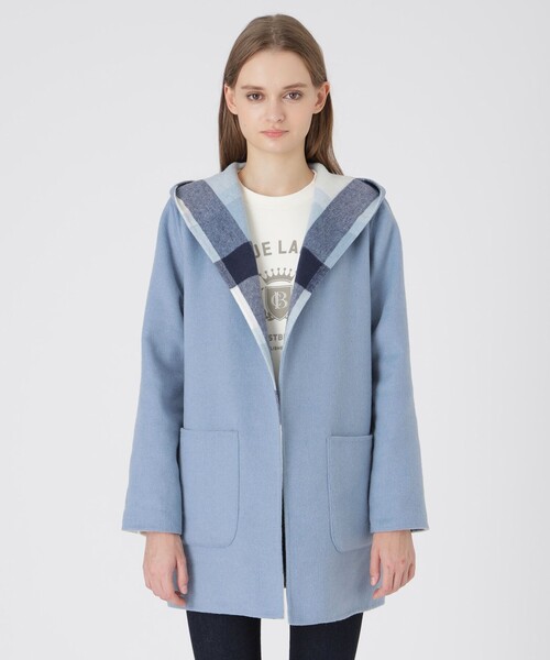 美品★ブルーレーベルクレストブリッジ★ウールコート チェック BLUE LABEL CRESTBRIDGE（ブルーレーベルクレストブリッジ） コート