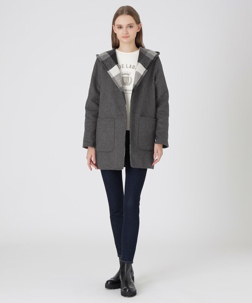 美品★ブルーレーベルクレストブリッジ★ウールコート チェック BLUE LABEL CRESTBRIDGE（ブルーレーベルクレストブリッジ） コート