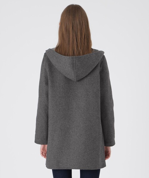 ブルーレーベルクレストブリッジ　フードウールコート　S グレー　裏チェック BLUE LABEL CRESTBRIDGE（ブルーレーベルクレストブリッジ） コート