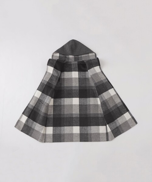 美品　ブルーレーベルクレストブリッジ　コート　ウール　Aライン　チェック グレー BLUE LABEL CRESTBRIDGE（ブルーレーベルクレストブリッジ） コート