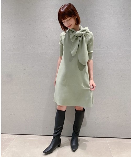 「FURFUR」 ニットワンピース ONE SIZE グレー レディース_画像5