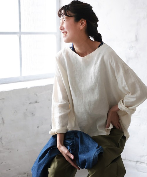 「soulberry」 長袖ブラウス 4L キナリ レディース_画像4