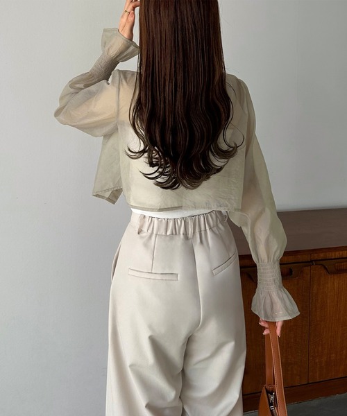 「callautia」 長袖ブラウス SMALL ブラック レディース_画像7