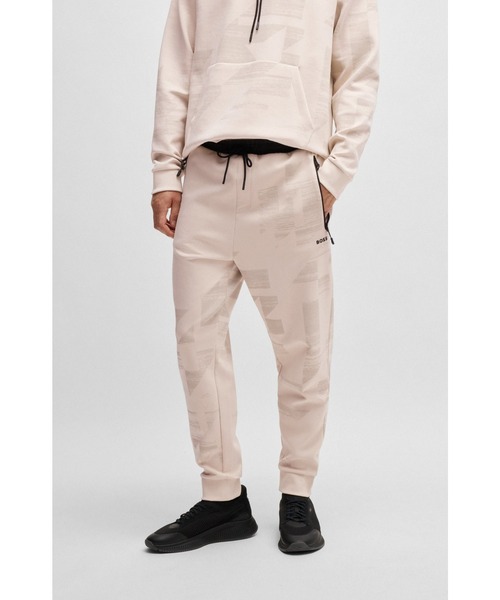 BOSS（HUGO BOSS） パンツ コットン ミックスマテリアル トラック