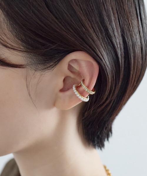 DUSTCELL ネックレス イヤーカフ ライブ限定グッズ ciite' イヤーカフ 「 金属アレルギー対応 」ダブルライン ビジュー