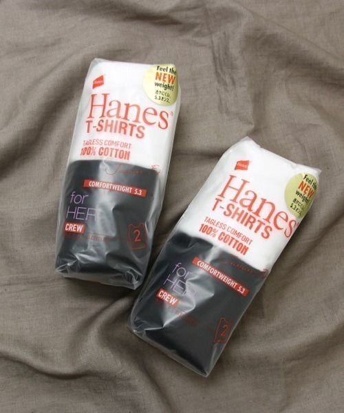 「HANES」 ノースリーブトップス L ホワイト×ブラック レディース_画像2