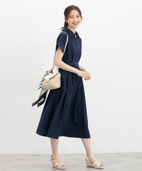 「Honeys」 「GLACIER」シャツワンピース L モカ レディース_画像4