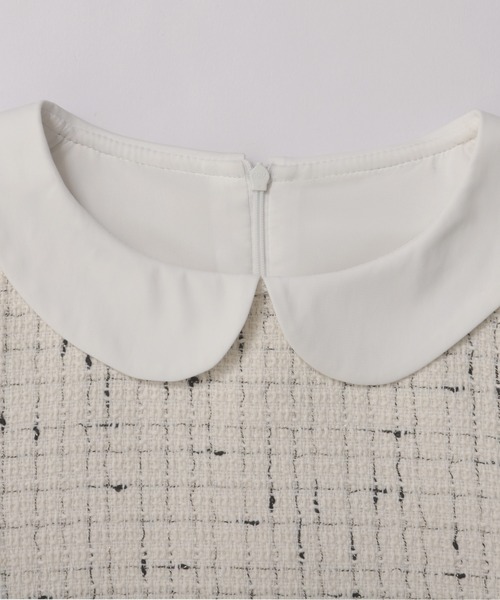 Fit more（フィットモア） 襟付きツイードペプラムトップス レディース