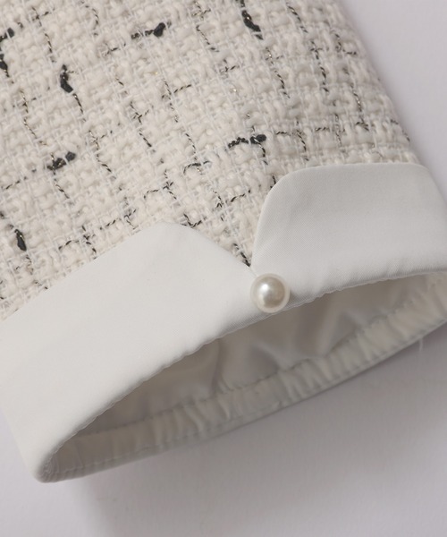 Fit more（フィットモア） 襟付きツイードペプラムトップス レディース