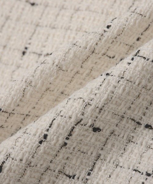 Fit more（フィットモア） 襟付きツイードペプラムトップス レディース