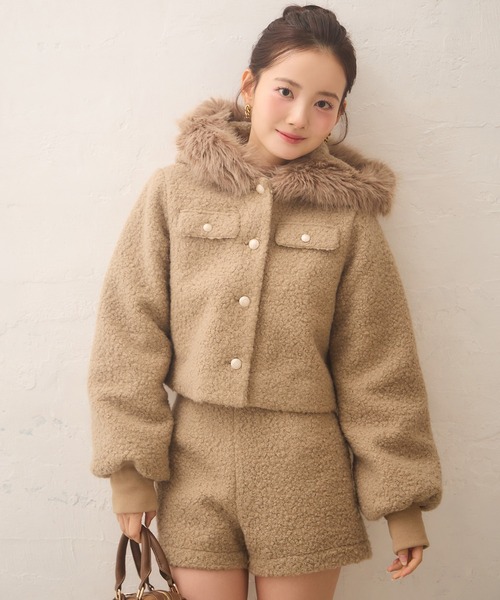 Seemi.by NICE CLAUP パンツ 「Seemi.」ポケットファーボアショート