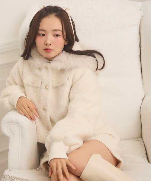 Seemi.by NICE CLAUP パンツ 「Seemi.」ポケットファーボアショート