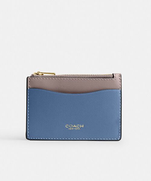 極美品 COACH コーチ エッセンシャル カードホルダー 三つ折り財布 ブルー COACH（コーチ） 三つ折り財布 エッセンシャル カード ホルダー