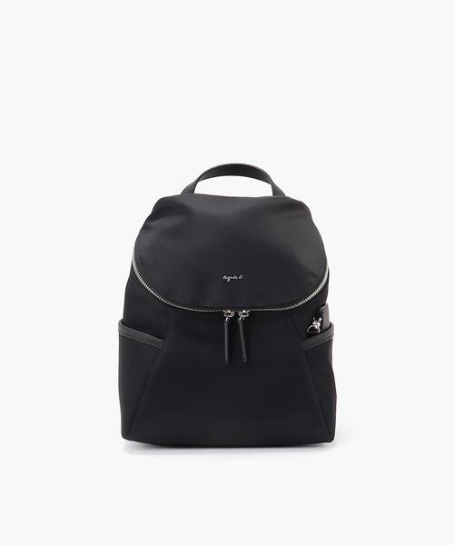 【美品】バックパック agnes b. アニエスベー リュック 黒 ブラック アニエスベー】使い勝手抜群！ナイロン バックパック (Agnes b/バック