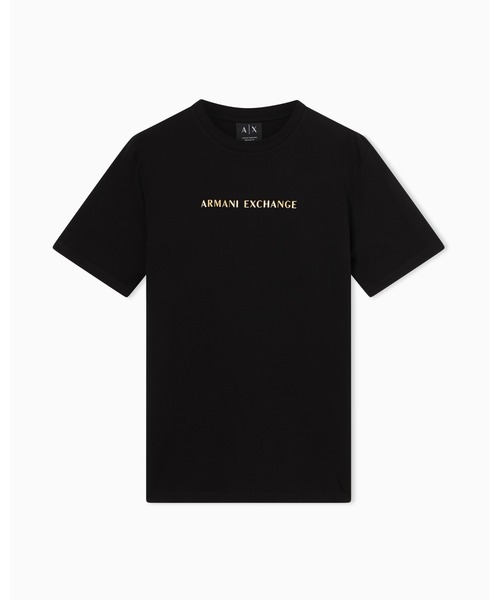 tシャツ 「A|X アルマーニ エクスチェンジ」ゴールドロゴ 半袖クルーネックTシャツ/REGULAR メンズの画像