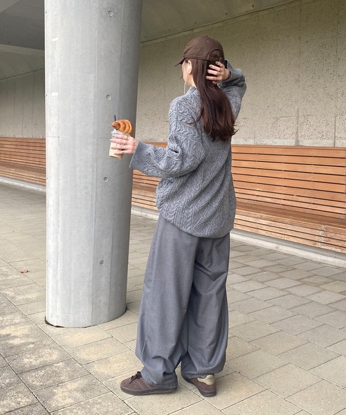 I-SOOK（アイスー） ニット セーター ビッグサイズケーブルニット