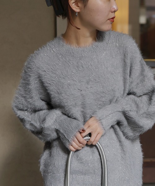 「Mili affinity」 長袖ニット FREE レッド レディース_画像9