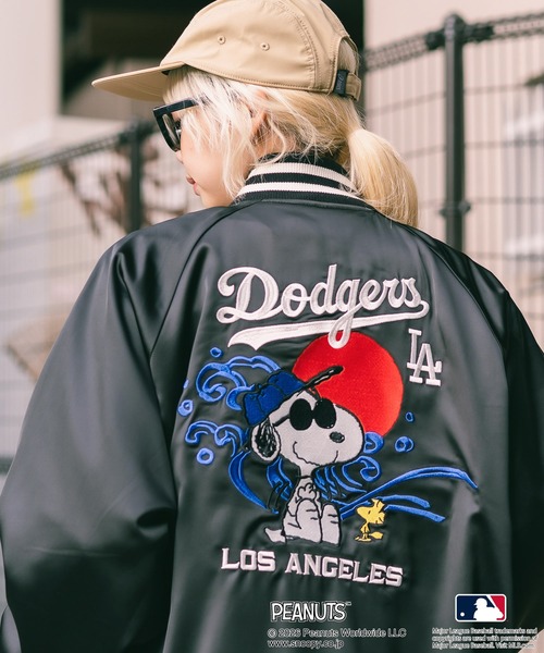 PEANUTS スカジャン 「PEANUTS×MLB」オリジナルデザイン 和柄