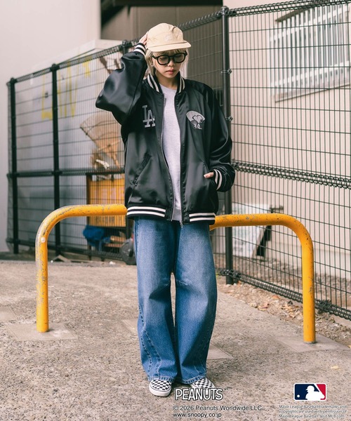 PEANUTS スカジャン 「PEANUTS×MLB」オリジナルデザイン 和柄