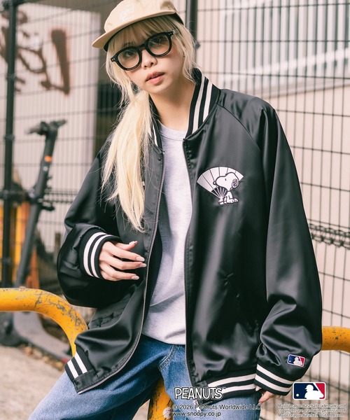 ヤンキーススカジャン PEANUTS スカジャン 「PEANUTS×MLB」オリジナルデザイン 和柄