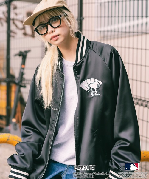 PEANUTS スカジャン 「PEANUTS×MLB」オリジナルデザイン 和柄