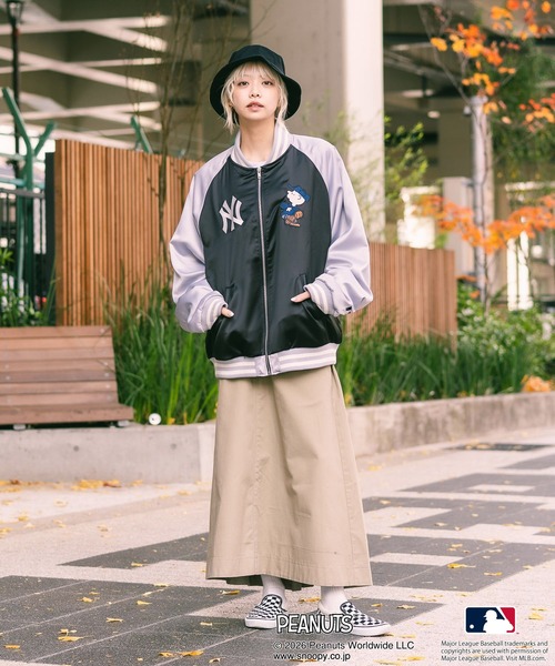 PEANUTS スカジャン 「PEANUTS×MLB」オリジナルデザイン 和柄