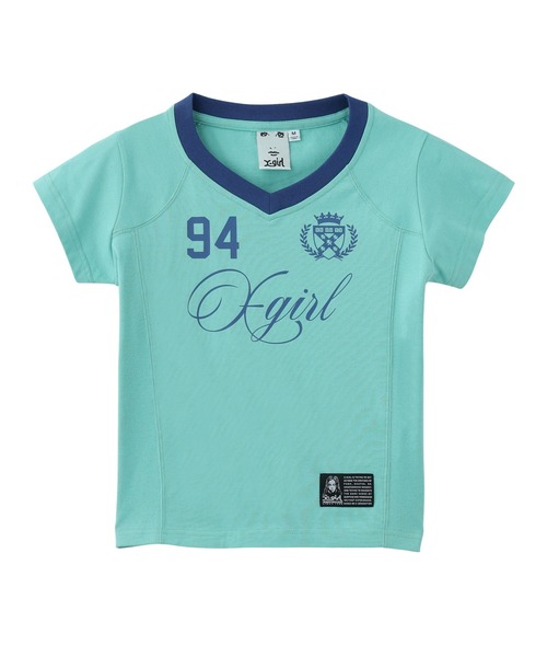 X-girl（エックスガール） tシャツ 半袖 STUDDED NUMBER S/S BABY TEE