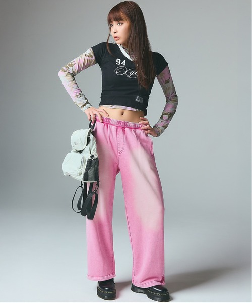X-girl（エックスガール） tシャツ 半袖 STUDDED NUMBER S/S BABY TEE