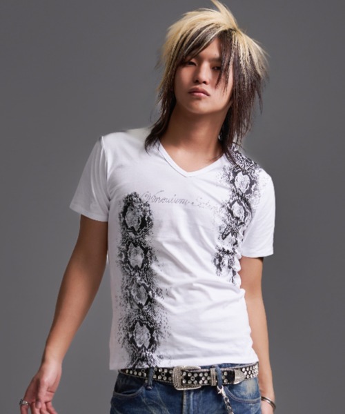 FUGA tシャツ 「FUGA/フーガ」パイソンプリントVネックTシャツ メンズ