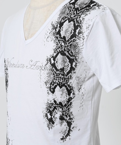 FUGA tシャツ 「FUGA/フーガ」パイソンプリントVネックTシャツ メンズ