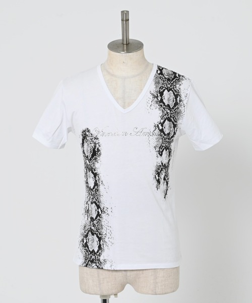 FUGA tシャツ 「FUGA/フーガ」パイソンプリントVネックTシャツ メンズ