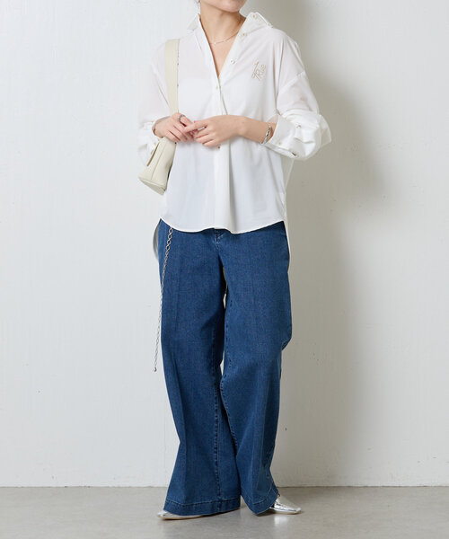 「COLLAGE GALLARDAGALANTE」 長袖シャツ FREE ベージュ レディース_画像2