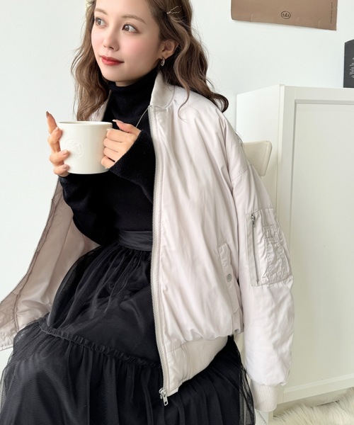 [moment+] с хлопком блузон M черный женский 