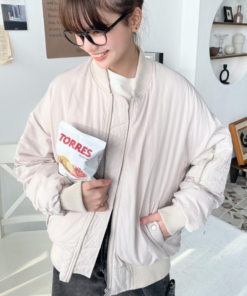 [moment+] с хлопком блузон M черный женский 