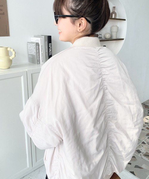 [moment+] с хлопком блузон M черный женский 