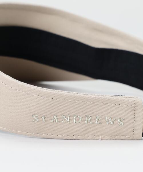 St ANDREWS サンバイザー メンズ 「St ANDREWS」ツイルロゴバイザー