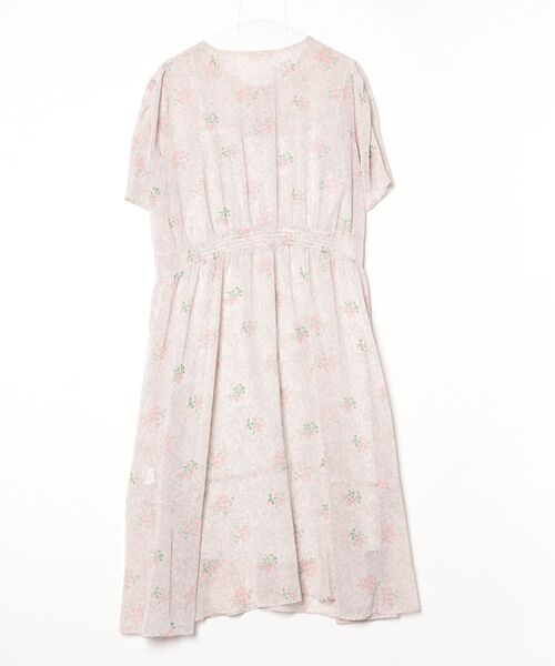 「Rose Tiara」 半袖ワンピース 46 ベージュ レディース_画像2