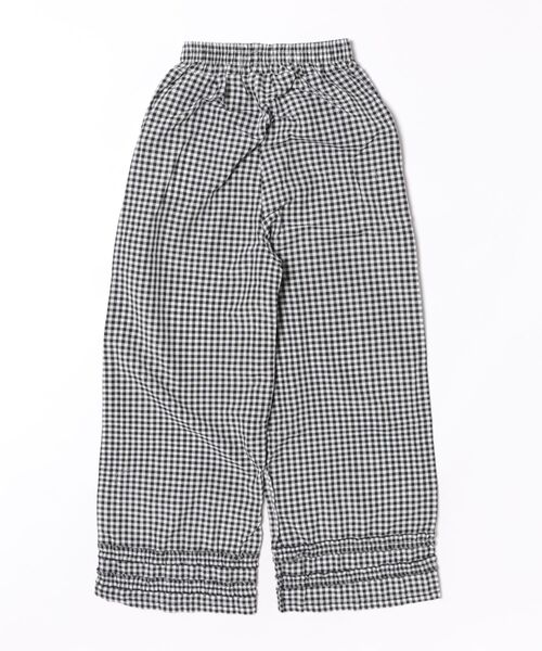 ワイドパンツ パンツ ギンガムチェックフリルワイドパンツ レディース