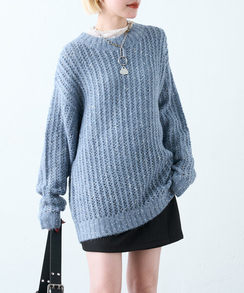 「w closet」 長袖ニット FREE グレー レディース_画像2