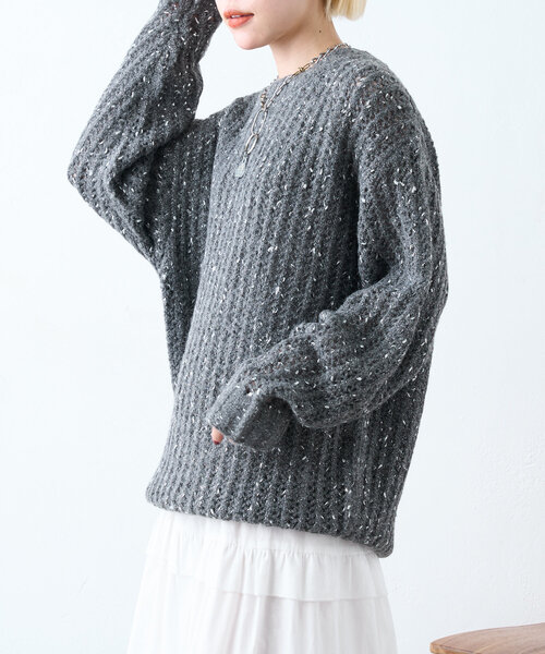 「w closet」 長袖ニット FREE グレー レディース_画像5