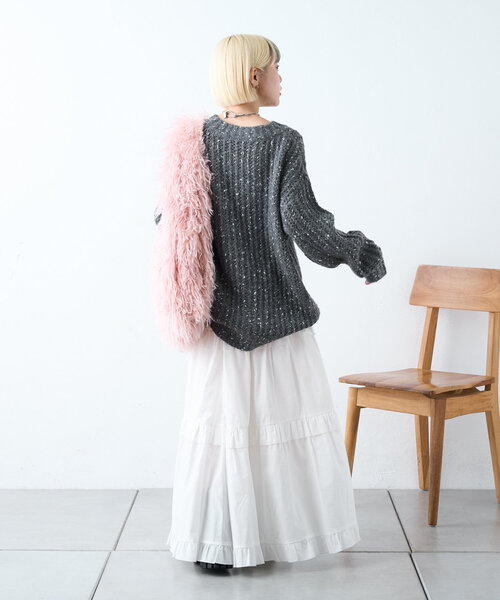 「w closet」 長袖ニット FREE グレー レディース_画像10