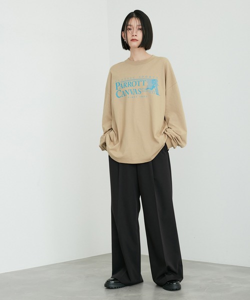 「PARROTT CANVAS」 長袖カットソー FREE ネイビー レディース_画像3