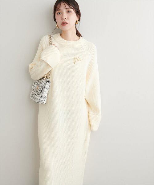 「natural couture」 ニットワンピース FREE ブルー レディース_画像3