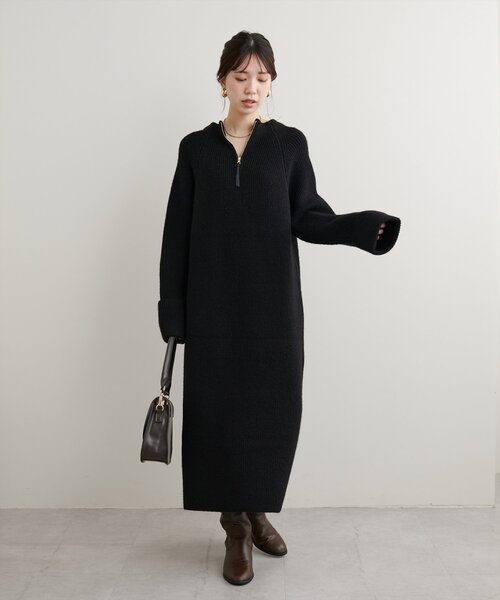 「natural couture」 ニットワンピース FREE ブルー レディース_画像9