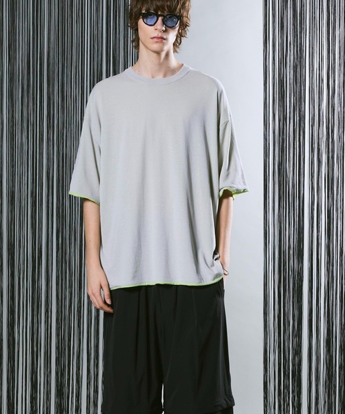 「MAISON SPECIAL」 半袖Tシャツ 1 サックスブルー メンズ_画像8