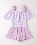 水着 オフショルリボンスイムウェア キッズ 子...の詳細画像5