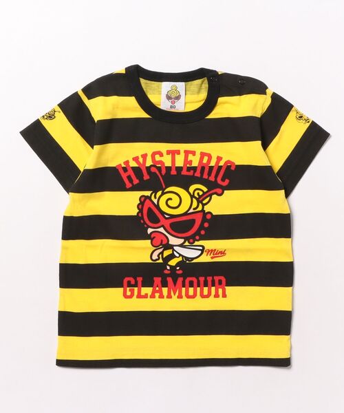 ヒステリックミニ　キッズ服 トップス セット 80〜100cm HYSTERIC MINI（ヒステリックミニ） tシャツ LITTLE BEE ボーダー 半袖