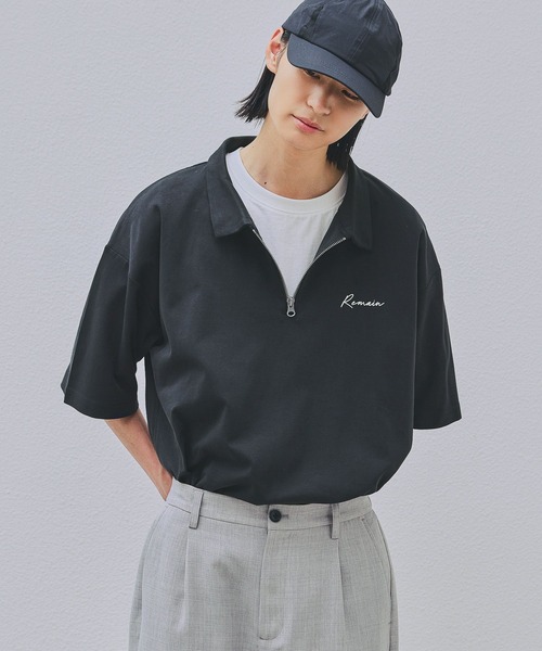 LAKOLE（ラコレ） tシャツ パネルハーフジップロゴTシャツ / 638243