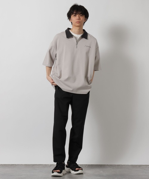 チョゲピです シャルレBLハーフトップ　グレージュ L✖️2 LAKOLE（ラコレ） tシャツ ポンチハーフZIPポロ / 638243 メンズ